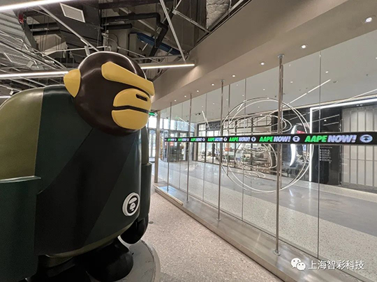 上海松江印象城Aape店鋪LED顯示屏由智彩科技設(shè)計(jì)、安裝